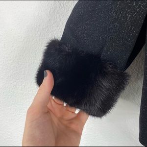 Evening cardigan with fur cuff